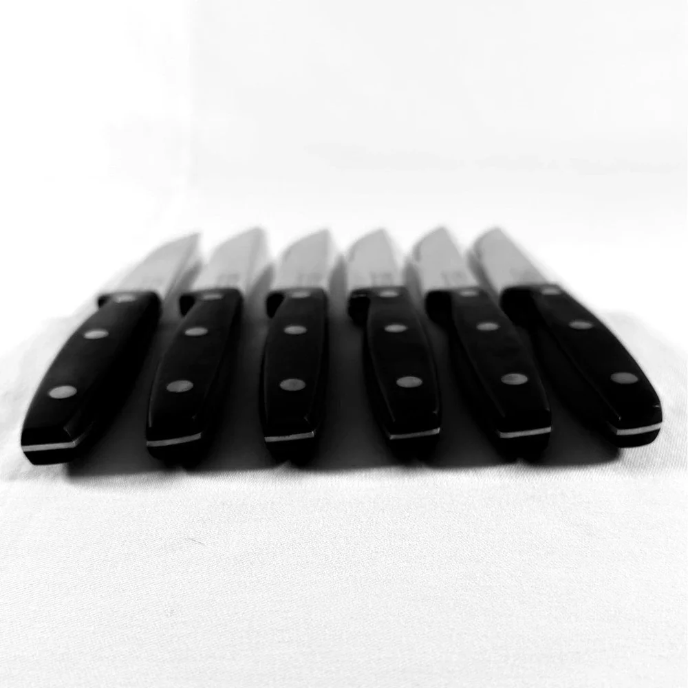 Hen & Rooster International Set of 6 Steak Knives Serrated Edge Riveted